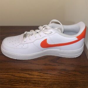 Nike White and Orange Low-Top Sneakers